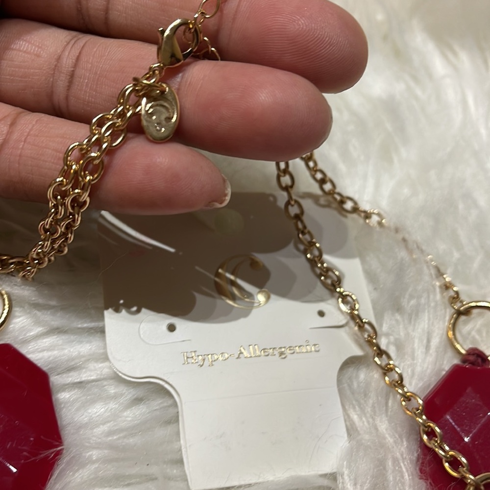 Charming Charlie Red Double Row Necklace*Available 9/5* - Picture 5 of 6